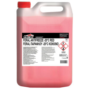 Feral Αντιψυκτικό Παραφλού Ψυγείου Αυτοκινήτου -20°C/+108°C Κόκκινο Χρώμα 4lt