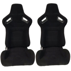 Carner R8 Καθίσματα Bucket Υφασμάτινα Μαύρο με Κόκκινες Ραφές 2τμχΚωδικός: 0017155