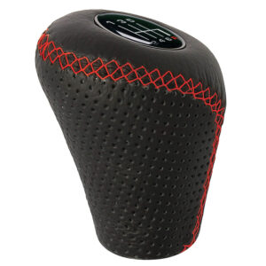 Auto Gs 2505GRG Πόμολο Οβάλ Μαύρο Δερμάτινο Τρυπητό με Κόκκινες Ραφές με Σηκωτή ή Πατητή ΌπισθενΚωδικός: 37079