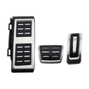 Carner Σετ Πεταλιέρες Αντιολισθητικές Αυτοκινήτου για Audi A1 8X / A3 8V / TT 8S / Q2 / Seat Leon 5F / VW Golf 7 / Passat B8 / Tiguan / Touran 2016+ Αυτόματο Αλουμινίου Ασημί 3τμχΚωδικός: 0019987