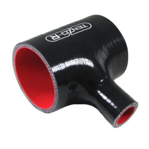 Tenzo-R Κολάρο Σιλικόνης Αυτοκινήτου Αέρα T-Pipe Διαμέτρου 76mm σε 25mm Universal ΜαύροΚωδικός: 0020302