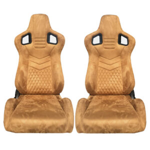 Carner Καθίσματα Bucket RS Suede Alcantara Μπεζ με Μπεζ Ραφές Σετ 2 ΤεμΚωδικός: 0021911