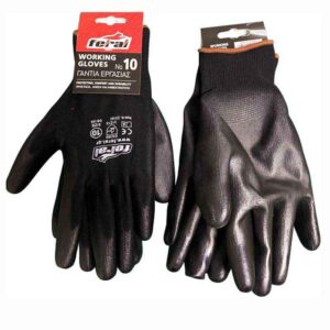 Feral Γάντια Εργασίας Οδηγού Μαύρα Πολυουρεθάνης 2τμχ