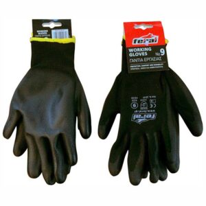 Feral Γάντια Εργασίας Οδηγού Μαύρα Πολυουρεθάνης 2τμχ