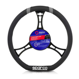 Sparco Κάλυμμα Τιμονιού Αυτοκινήτου με Διάμετρο 36-37εκ. από Δερματίνη Γκρι