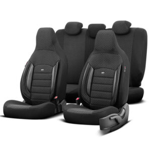 Otom Μπροστινά Καλύμματα Αυτοκινήτου 11τμχ Βαμβακερά Sport Plus Μαύρα