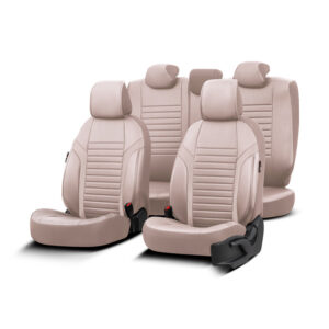 Καλύμματα Αυτοκινήτου Otom Coral Design Universal Full Δερματίνη Σετ Εμπρός Πίσω 11 Τεμαχίων Μπεζ Crαl-102