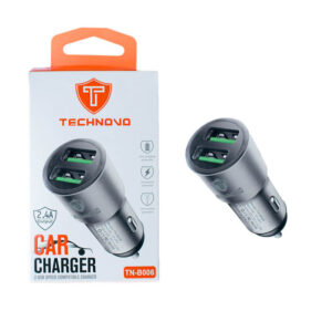 Technovo Φορτιστής Αυτοκινήτου 3A με Θύρες: 2xUSB Γκρι ΧρώμαΚωδικός: TN-B006