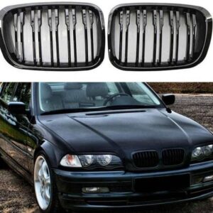 Καρδιές Μάσκας Bmw 3 E46 99-01 Sedan Touring Compact M4 Look Διπλή Γρίλια Μαύρο Γυαλιστερό 2 ΤεμάχιαΚωδικός: 0032327
