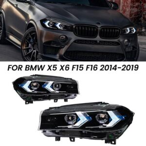 Μπροστινά Φανάρια Set Bmw X5 F15 2013-2018 X6 F16 2014-2019 Conversion To G05 G06 Look ΜαύραΚωδικός: 0032744