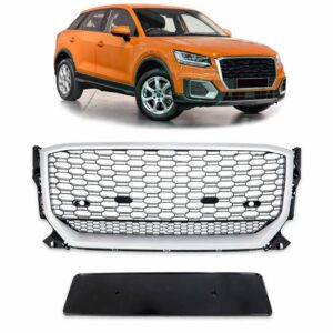 Μάσκα Audi Q2 Ga Prefacelift 2016-2020 Rsq2 Look Κυψελωτή Ασημί Μαύρο 1 ΤεμάχιοΚωδικός: 0033486