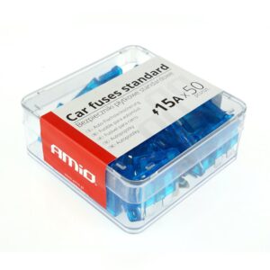 AMiO Ασφάλειες Διχαλωτές Μεγάλες 15 Amper 50τμχ Κωδικός: 01335