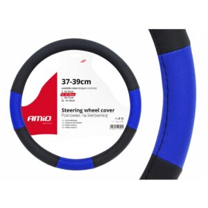 AMiO Κάλυμμα Τιμονιού Αυτοκινήτου SWC-04-Μ με Διάμετρο 37-39εκ. από Δερματίνη Μπλε