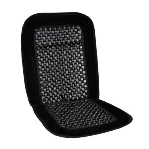 AMiO Πλατοκάθισμα Αυτοκινήτου 1τμχ Ψάθα Μαύρο με Ξύλινη Μπίλια /AM