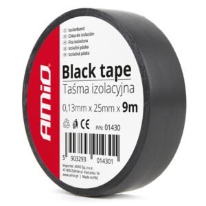 AMiO Μονωτική Ταινία 25mm x 9m Black Μαύρη