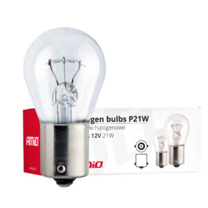 AMiO Λάμπες Αυτοκινήτου P21W-BA15S-1156 Αλογόνου 12V 10τμχ