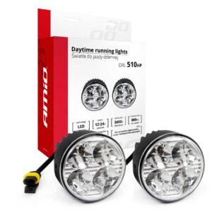 AMiO DRL 510L Στρογγυλό Φώτα Ημέρας Αυτοκινήτου LED Universal 12 / 24V 16W 2τμχ Κωδικός: 01524