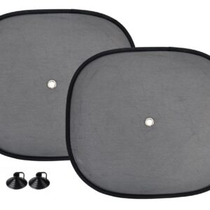 AMiO Πλαϊνά Σκίαστρα Αυτοκινήτου με Βεντούζα Φιμέ Μαύρο 44x38εκ. 2τμχ Κωδικός: 01537