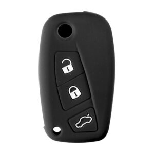 Θήκη Κλειδιού Type-3 από Σιλικόνη με 3 Κουμπιά για Citroen / Fiat / Lancia / Peugeot σε Μαύρο Χρώμα Κωδικός: L0153.8