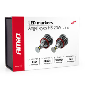 AMiO Λάμπες Αυτοκινήτου Gold H8 LED 5600K Ψυχρό Λευκό 12V 20W 2τμχ
