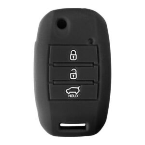 Θήκη Κλειδιού Type-1 από Σιλικόνη με 3 Κουμπιά για Hyundai / Kia σε Μαύρο Χρώμα Κωδικός: L0155.5