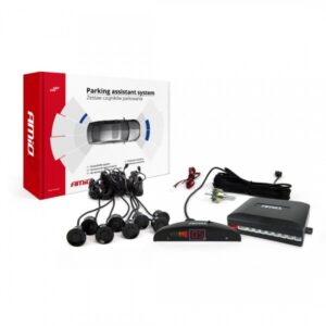 AMiO Σύστημα Παρκαρίσματος Αυτοκινήτου με Οθόνη / Buzzer και 8 Αισθητήρες 22mm σε Μαύρο Χρώμα Κωδικός: 01560