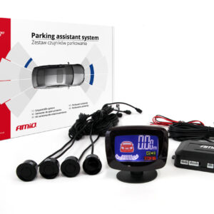 AMiO Σύστημα Παρκαρίσματος Αυτοκινήτου με Οθόνη και 4 Αισθητήρες σε Μαύρο Χρώμα Κωδικός: 01562