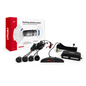 AMiO Σύστημα Παρκαρίσματος Αυτοκινήτου με Οθόνη και 4 Αισθητήρες 22mm σε Μαύρο Χρώμα Κωδικός: 01565