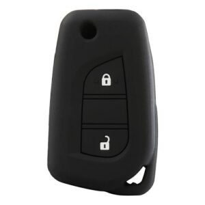 Θήκη Κλειδιού Type-4 από Σιλικόνη με 2 Κουμπιά για Citroen / Toyota σε Μαύρο Χρώμα Κωδικός: L0156.6