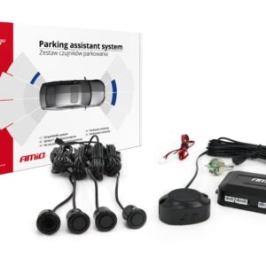 AMiO Σύστημα Παρκαρίσματος Αυτοκινήτου με Buzzer και 4 Αισθητήρες σε Μαύρο Χρώμα Κωδικός: 01576