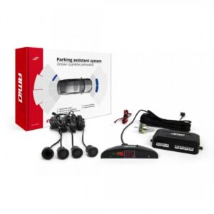 AMiO Σύστημα Παρκαρίσματος Αυτοκινήτου Gold με Οθόνη και 4 Αισθητήρες 18mm σε Μαύρο Χρώμα Κωδικός: 01577