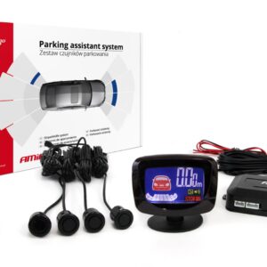 AMiO Σύστημα Παρκαρίσματος Αυτοκινήτου με Οθόνη και 4 Αισθητήρες 18mm σε Χρυσό Χρώμα Κωδικός: 01578