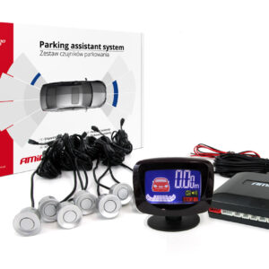 AMiO Σύστημα Παρκαρίσματος Αυτοκινήτου με Οθόνη / Buzzer και 4 Αισθητήρες 22mm σε Ασημί Χρώμα Κωδικός: 01597