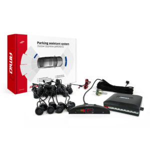 AMiO Σύστημα Παρκαρίσματος Αυτοκινήτου Gold με Οθόνη και 8 Αισθητήρες 18mm σε Μαύρο Χρώμα Κωδικός: 01603