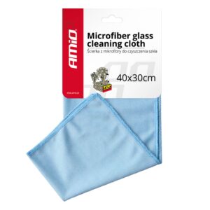 AMiO Microfiber Glass Cleaning Cloth Πανί Μικροϊνών Καθαρισμού Αυτοκινήτου Μπλε 40x30cm Κωδικός: 01747
