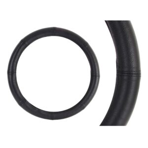 AMiO Κάλυμμα Τιμονιού Αυτοκινήτου με Διάμετρο 37-39εκ. Δερμάτινο Μαύρο /AM