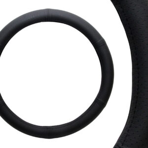 AMiO Κάλυμμα Τιμονιού Αυτοκινήτου με Διάμετρο 37-39εκ. Δερμάτινο Μαύρο