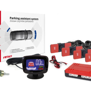 AMiO Σύστημα Παρκαρίσματος Αυτοκινήτου με Οθόνη και 4 Αισθητήρες 16.5mm σε Μαύρο Χρώμα Κωδικός: 02257