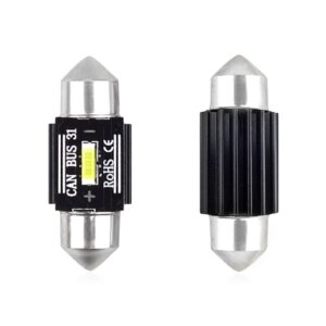 Amio - ΛΑΜΠΑΚΙΑ ΠΛΑΦΟΝΙΕΡΑΣ 31mm 12/24V 3,1W 5600K 1LED ULTRA BRIGHT CAN-BUS FESTOON (ΛΕΥΚΟ) - 2 ΤΕΜ. (02441/AM)