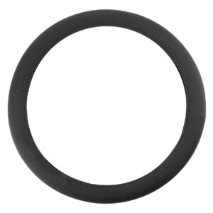 AMiO Κάλυμμα Τιμονιού Αυτοκινήτου με Διάμετρο 37-39εκ. Μαύρο με Μαύρη Ραφή