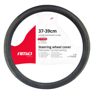 AMiO Κάλυμμα Τιμονιού Αυτοκινήτου με Διάμετρο 39εκ. Συνθετικό Μαύρο