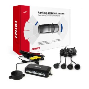 AMiO Σύστημα Παρκαρίσματος Αυτοκινήτου με Κάμερα / Οθόνη και 4 Αισθητήρες 18mm σε Χρυσό Χρώμα Κωδικός: 02992