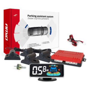 AMiO Σύστημα Παρκαρίσματος Αυτοκινήτου Πίσω με Οθόνη και 4 Αισθητήρες 19mm σε Μαύρο Χρώμα Κωδικός: 03189