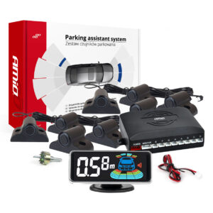 AMiO Σύστημα Παρκαρίσματος Αυτοκινήτου Πίσω με Οθόνη / Buzzer και 8 Αισθητήρες 19mm σε Μαύρο Χρώμα Κωδικός: 03195