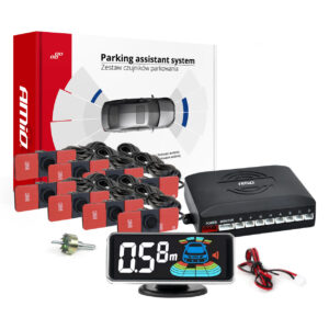 AMiO Σύστημα Παρκαρίσματος Αυτοκινήτου Πίσω με Οθόνη / Buzzer και 8 Αισθητήρες 16.5mm σε Μαύρο Χρώμα Κωδικός: 03196