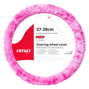 Amio Steering Wheel Cover In Faux Fur Swc-54-m - Ø 37-39 Cm - Pink