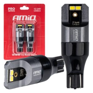 AMiO Λάμπες Αυτοκινήτου T15 / W16W Canbus LED 6000K Ψυχρό Λευκό 12-24V 2τμχ