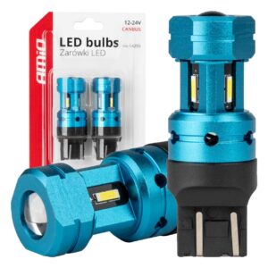 AMiO Λάμπες Αυτοκινήτου T20 / W21/5W Canbus LED 6000K Ψυχρό Λευκό 12-24V 2τμχ