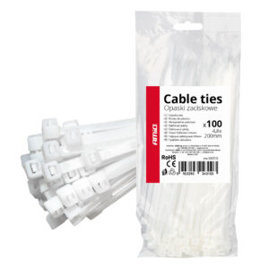 AMiO Δεματικά Καλωδίων 200x4.8mm Λευκό 100τμχ 04310