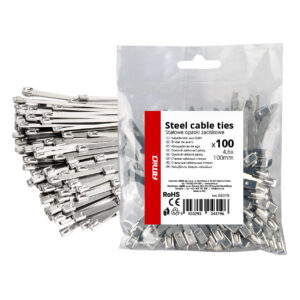 AMiO Μεταλλικά Δεματικά Καλωδίων 100x4.6mm Γκρι 100τμχ 04319